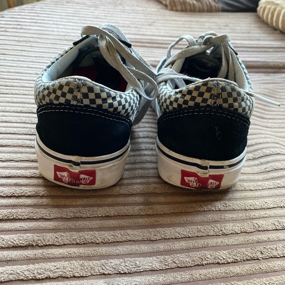 VANS old skool checked black and white suede and canvas trainers size 6 - Picture 5 of 8